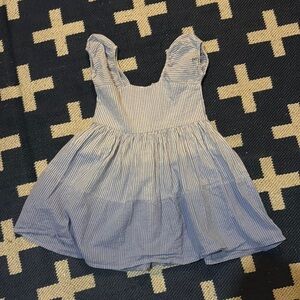 Blue Ruffled Tiered Sleeveless Sundress